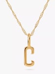 Edge of Ember 14ct Gold Initial Pendant Necklace, Yellow Gold