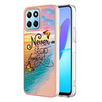 WOKEZ Coque pour Honor X8 5G/Honor X6 4G, Étui de Protection en Silicone TPU avec Motif Papillon, Antichoc Cover Case de Téléphone, Belle Coque de Téléphone pour Femmes et Filles-3