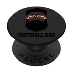 Football Dad Funny Messy Hair Beard Football Dad PopSockets Adhesive PopGrip