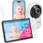 VTech RM7764HD 1080p WiFi Remote Access Baby Monitor, 360° Pan&Tilt, 7" 720p HD Display, HD Night Vision, Soothing Sounds, 2-Way Talk, Temperature Sensor, Motion Detection, iOS & Android