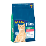 Mjau Plus+ torrfoder för kastrerad utekatt - lax - 800g
