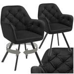 tectake® Lot de 2 Chaise pivotante de Salle à Manger Moderne Fauteuil salon Chaise Ergonomique Rembourrée Confortable Chaise Design Meuble salon pour Salle à manger, salon, coiffeuse, chambre, cuisine