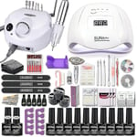 Nagelkonstset 120/80/54w Uv Led-lampa Gelnagellackset Elektrisk nagelborr Nagelkonstset-