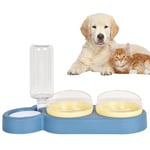 Water and Food Bowls Cat, 3 in 1 Automatic Cat Water Dispenser Cat Food Dispenser Pet Bowls Set, 15° Tilted Water and Food Bowls Cat Set, Detachable Pet Bowl, for Small Medium Dogs Cats