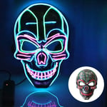 Halloween-mask, LED-mask med 3 blixtlägen skallemask för barn