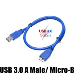 1.8m U3-U03 Câble USB Micro B vers Type A recharge rapide et transfert données, cordon chargeur disque dur Samsung 3.0 Nipseyteko