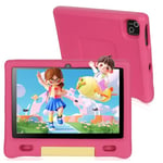 Whitedeer Tablette pour Enfants - Tablette 10 Pouces Octa Core pour Enfants avec 16 Go + 128 Go + 1 Go TF, Wi-FI 6/BT 5.3, Widevine L1, 5000 mAh, contrôle Parental, Préinstallé KIDOZ Rose