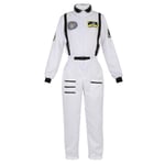 Astronaut Costume Space Suit For Adult Cosplay Costumes Zipper Halloween Costume Couple Flight Jumpsuit Plus Size Uniform -a White for Women White for Women XS