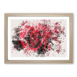 Big Box Art Drops Upon a Red Rose Watercolour Framed Wall Art Picture Print Ready to Hang, Oak A2 (62 x 45 cm)