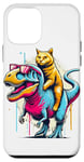 Coque pour iPhone 12 mini Pop Art Dinosaure T-Rex Chat Tyrannosaure Rex Chats