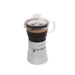 Glass Espresso Maker, Silver, 6 cup