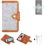 Felt Case + earphones for OnePlus Ace Pro Cover light grey