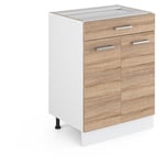 Vicco - Meuble cuisine R-Line, Sonoma, 60 cm avec tiroir, sans plan de travail