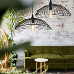 2 Pack 50cm Plafonnier Lustre Suspension Industrielle Vintage Rétro E27 Luminaire Salle à Manger Chambre Couloir