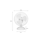 OCEANIC TX-901D Blanc Ventilateur de table diam. 23cm - 30W - Oscillant