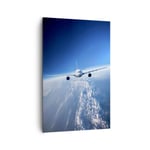 Impression sur Toile 80x120cm Tableaux Image Photo Avion ciel nuages vol