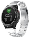 Urrem til Garmin Fenix 5S/6S/7S - Rustfrit stål - 20 mm - Sølv