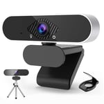 AutoFocus 1080p Webcam with Microphone, XUSHIDZ FHD USB Web Camera No fisheye Wide-Angle for Desktop Laptop Computer, Plug and Play,Compatible Skype Zoom YouTube Windows/Mac OS,for Live Streaming