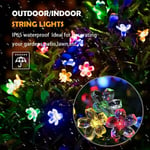 Solar Cherry Blossom Fairy String Lights 50LED 8 Pattern Vedenpitävä Ulkopuutarha Joulupatio Sisäsisustus neljä väriä [Energialuokka A+++]