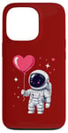 Coque pour iPhone 13 Pro Adorable ballon flottant en forme de cœur Explorateur spatial