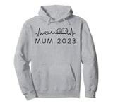 Mum To Be 2023 Frequency Pulse Pregnancy Announcement Mummy Pullover Hoodie