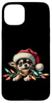 Coque pour iPhone 15 Plus Cordon lumineux de Noël à mâcher pour chihuahua