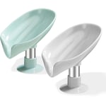 Porte Savon Ventouse Lot de 2-Support Savon Douche-Porte Eponge Evier Cuisine-Porte-Savons avec Drain npterbl