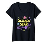 Womens Space and Rocket Science for Kids Fun STEM Space Exploration V-Neck T-Shirt