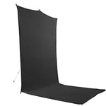 Savage Travel Backdrop Kit, Toile de Fond Noire, Taille 1,52m x 3,66m, Toile de Fond Photo avec Support Aluminium, Sac de Transport avec Bandoulière