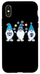 Coque pour iPhone X/XS Nains de jardin Hanukkah Shalom - Chapeaux bleus