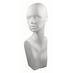 Rayher Tête de mannequin femme en polystyrène, blanc, 1 pce., 540X265X17cm, avec buste, perruques, lunettes, chapeaux, écouteurs, colliers, écharpes, décoration-9139600