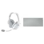 Razer Barracuda X - Casque Gaming sans Fil Multiplateforme Blanc Mercury & Pro Glide XXL - Tapis de Souris Souple la Productivité au Bureau Gris