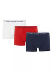 Polo Ralph Lauren Stretch Cotton Trunks, Pack of 3, Blue/Red/White