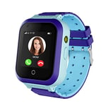 Smartwatch 4G pour Enfants, Montres étanches IP67 avec traqueur GPS, alertes SOS pour appels vidéo, Montre-Bracelet WiFi pour podomètre, Cadeaux pour garçons et Filles de 3 à 12 Ans (Bleu)