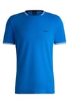 BOSS Mens Taul Stretch-Cotton T-Shirt with Logo and Stripes