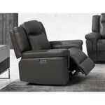 Vente-unique Fauteuil relax électrique en cuir KENNETH - Taupe