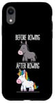 Coque pour iPhone XR Avant et après Rowing Unicorn Rower