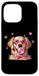 Coque pour iPhone 14 Pro Max Golden Retriever pour chien, Saint-Valentin, maman, papa, Bubblegum Bubble