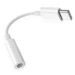 Convertisseur USB Type C en casque jack 3,5 mm F/M audio microphone blanc