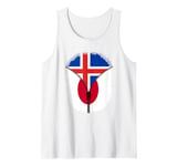 Iceland Japan Flag Icelandic Japanese Zipper Tank Top