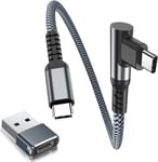 Câble USB C vers USB C 100W à Angle Droit avec Adaptateur USB 0.3M,Type C Câble PD Charge Rapide pour MacBook,iPhone 15 16 Max,iPad Pro 10th Air 4 5 Mini 6,Samsung Galaxy S23 S24 A72 A73,Z Flip Fold 3