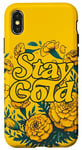 Coque pour iPhone X/XS Stay Gold Marigold Art Marigolds