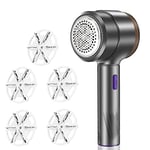 Fabric Shaver and Electric Lint Remove, Sweater Defuzzer with 5 Stainless Steel Blades for Remove Clothes Fuzz, Lint Balls, Pills, Bobbles