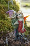 96147 C   FIGURINE  TROLL  AMOUREUX  PIXIE AMITIE   PIXIES FEE ST VALENTIN ANGE