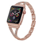 Apple Watch Series 5 40 mm klockarmband i rostfritt stål med strass - Guld