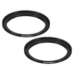 52mm-58mm Metal Step Up Ring, 2 Pcs Camera Lens Filter Adapter Ring Black