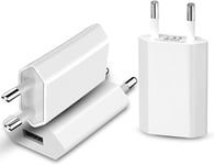 3 Pack Chargeur Usb 5v/1a, Prise Usb Adaptateur, Prise Chargeur Usb Pour Iphone Samsung Galaxy Hua-Wei Xiaomi Smartwatch, Blanc