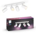 Philips HUE Fugato 4 Light Smart LED Semi Flush Spotlight Bar