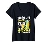 Womens Life gives you lemons sip lemonade V-Neck T-Shirt