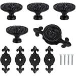 Vintage Tiroir de Porte Poignée,Boutons de Porte Rond Boutons de Tiroir Vintage Poignées de Tiroir avec Vis pour Armoire,5 PCS,Noi